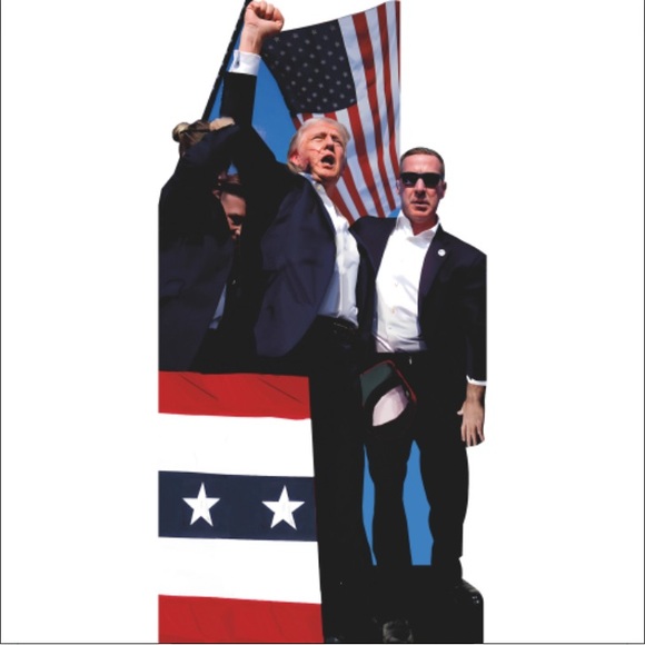 Donald Trump Attempted Assassination Life Size Cardboard Cutout Free Shipping!